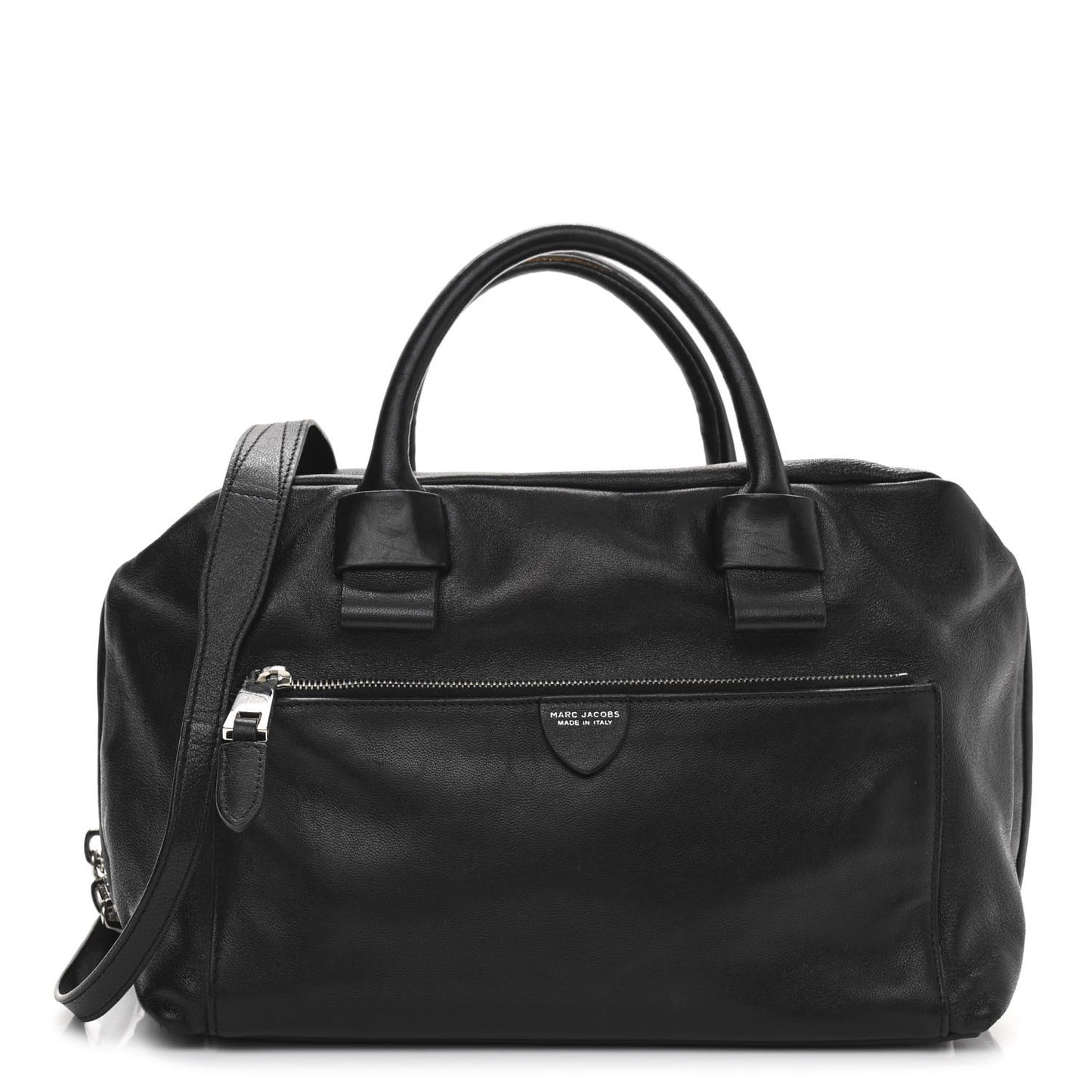Calfskin Satchel Tote Bag Black