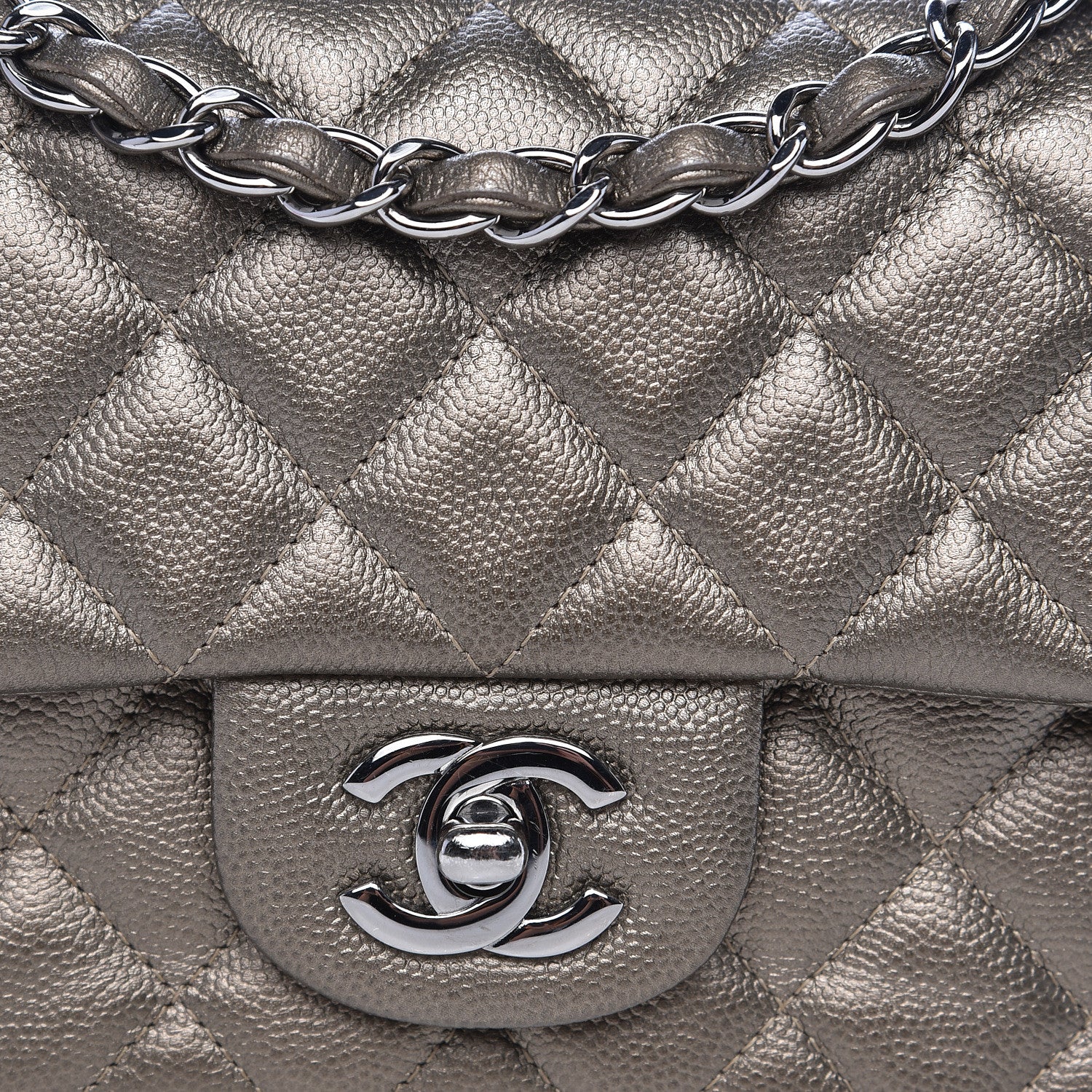 Chanel Metallic Caviar Quilted Mini Rectangular Flap Bronze 8 of 17