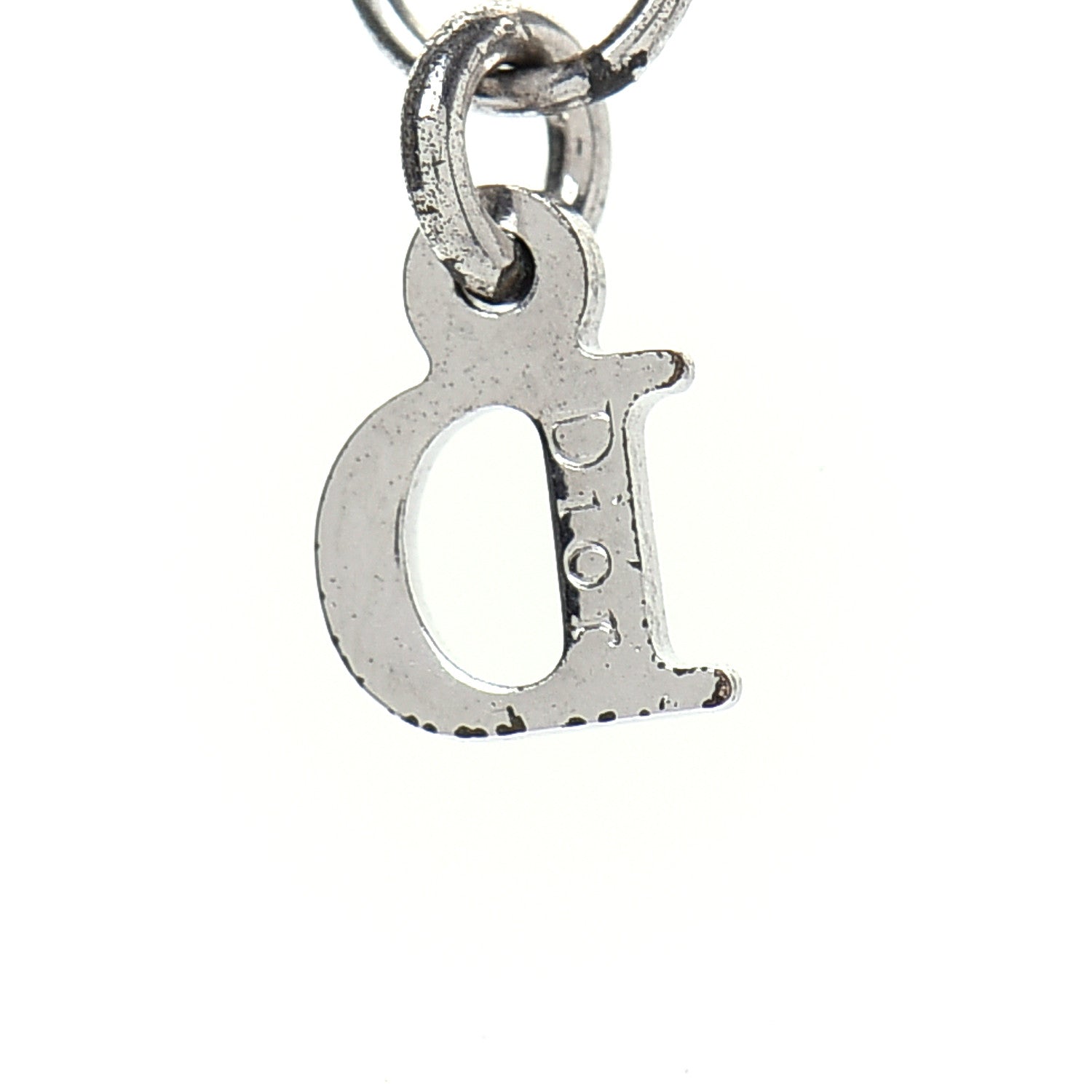 Christian Dior Metal Logo Necklace Silver 5 of 6