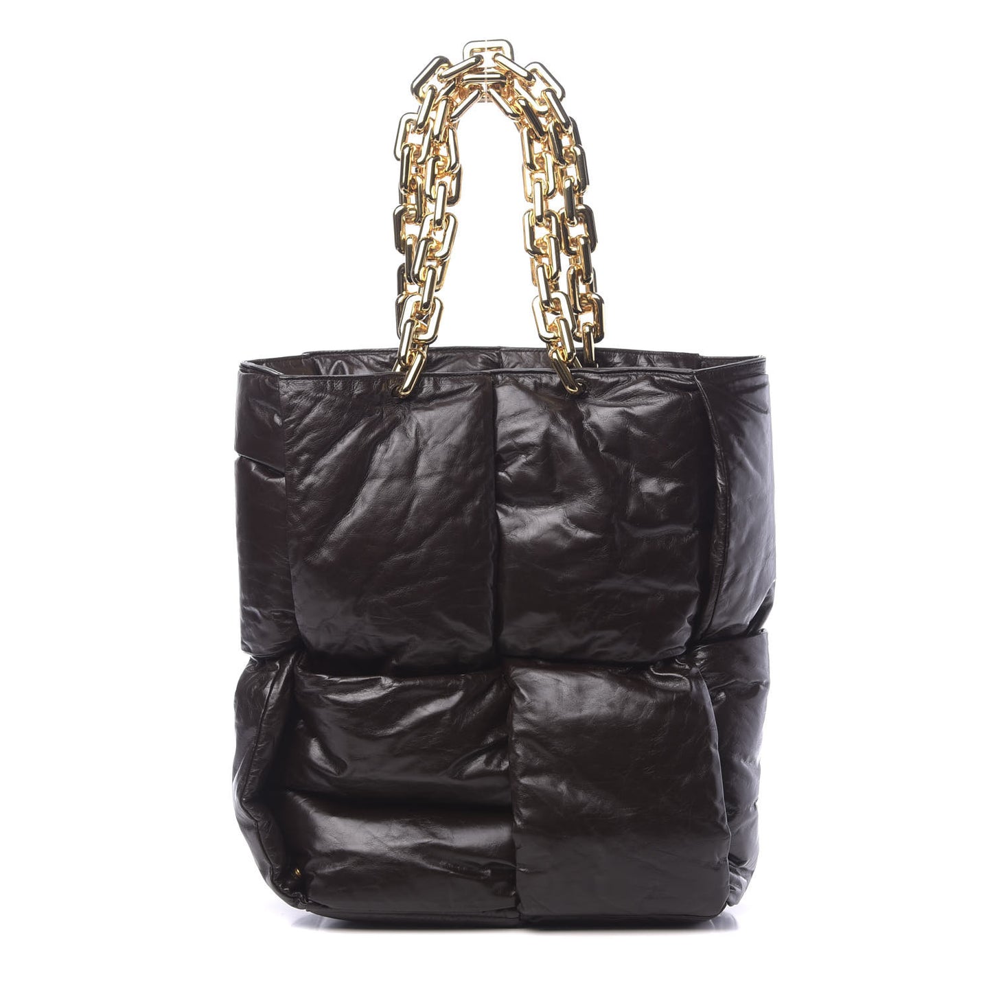 Calfskin Maxi Intrecciato Puffy Chain Tote Bag Fondente