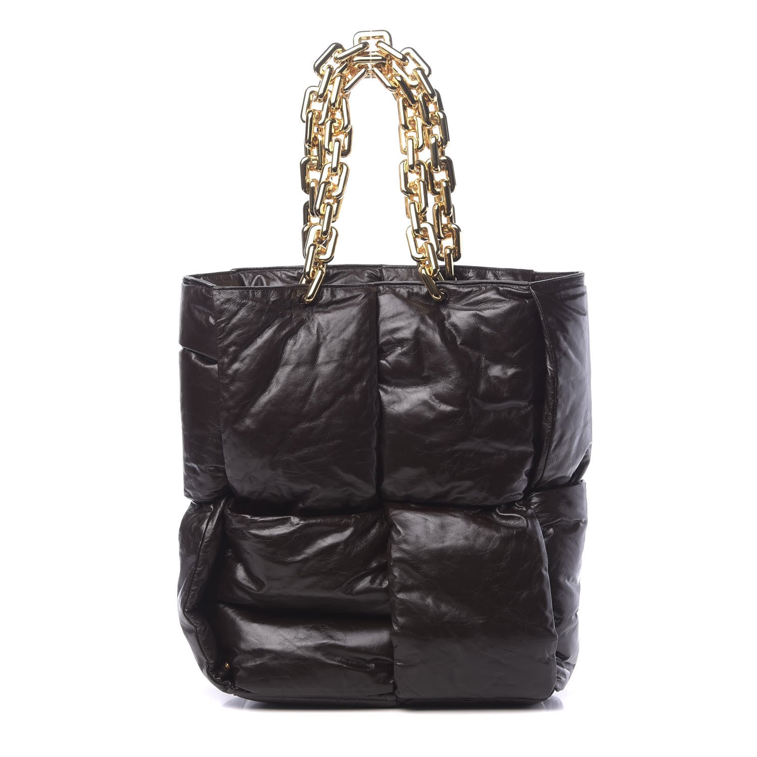 Bottega Veneta Calfskin Maxi Intrecciato Puffy Chain Tote Bag Fondente 1 of 9