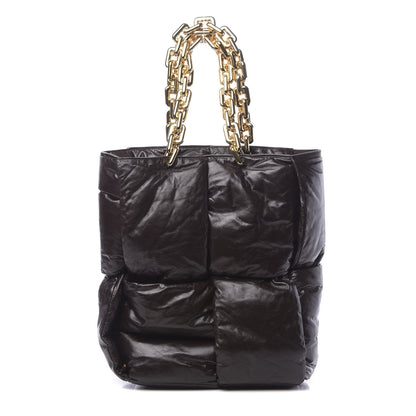 Bottega Veneta Calfskin Maxi Intrecciato Puffy Chain Tote Bag Fondente 1 of 9