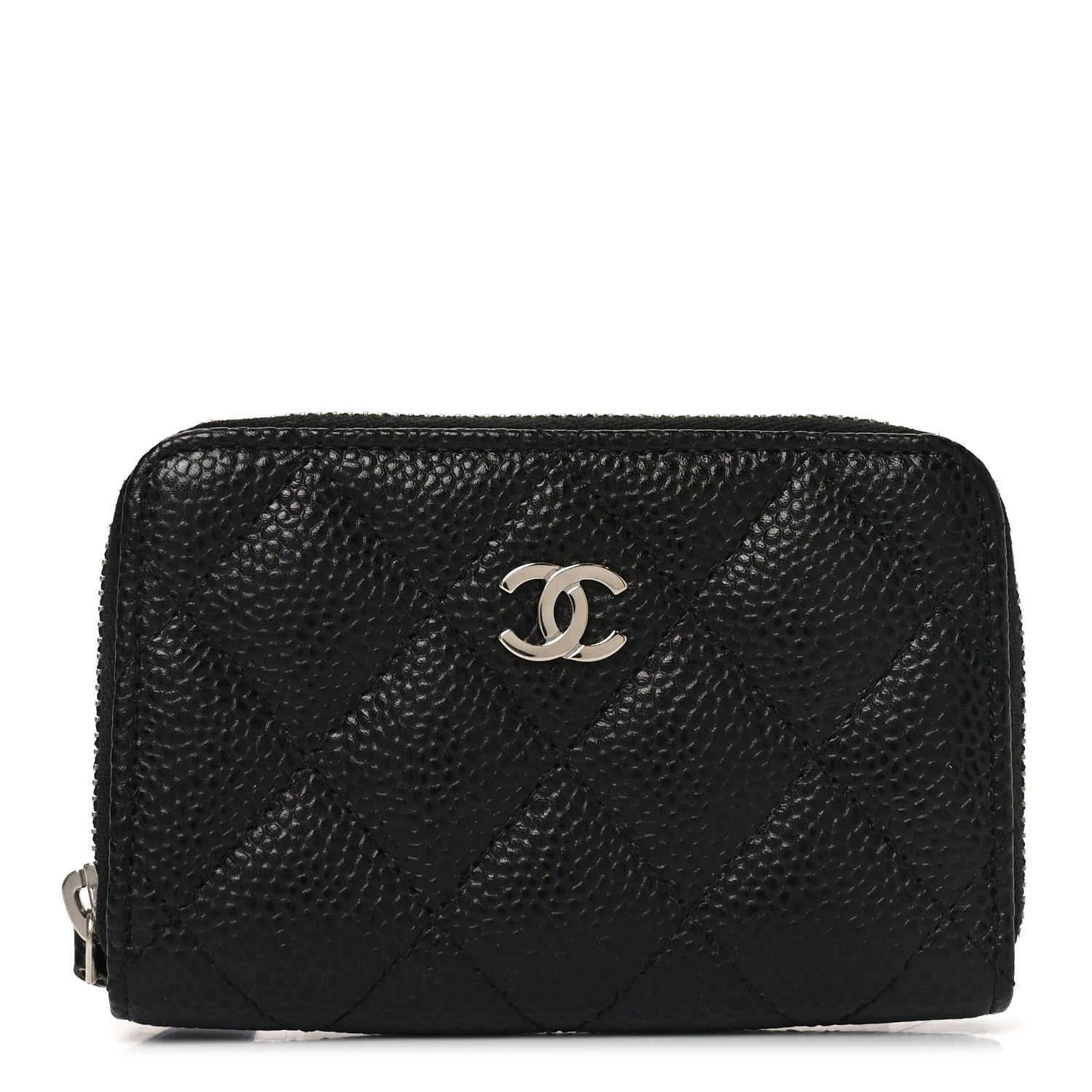 Chanel Caviar Quilted Zip Coin Purse Black 1 of 8
