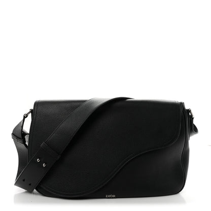 Christian Dior Grained Calfskin Saddle Messenger Bag Black 1 of 10