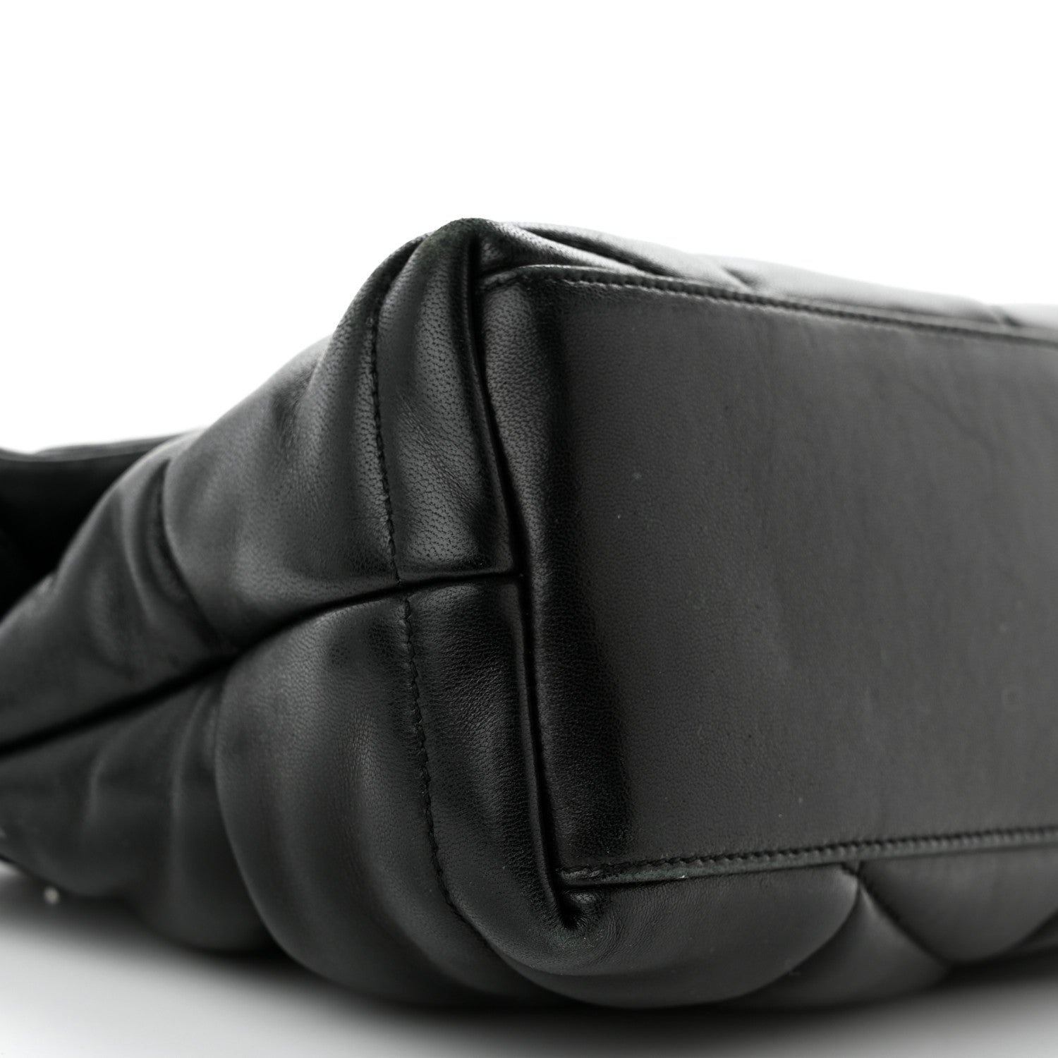 Saint Laurent Lambskin Quilted Monogram Monochrome Medium Loulou Puffer Chain Satchel Black 9 of 17