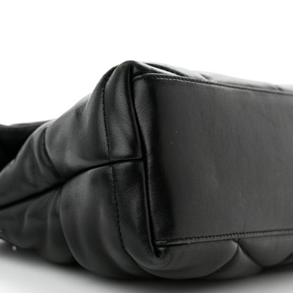 Saint Laurent Lambskin Quilted Monogram Monochrome Medium Loulou Puffer Chain Satchel Black 9 of 17