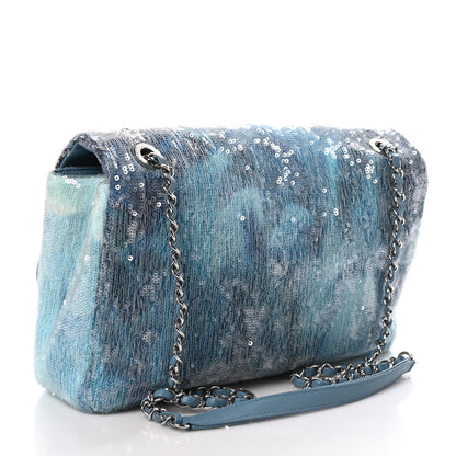 Chanel Sequin Large Waterfall Flap Light Blue 3 of 10