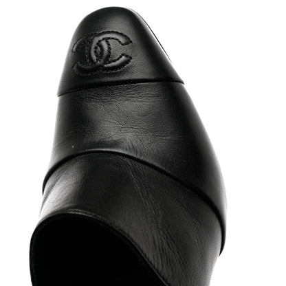 Chanel Lambskin Cap Toe CC Mules 35.5 Black 10 of 12
