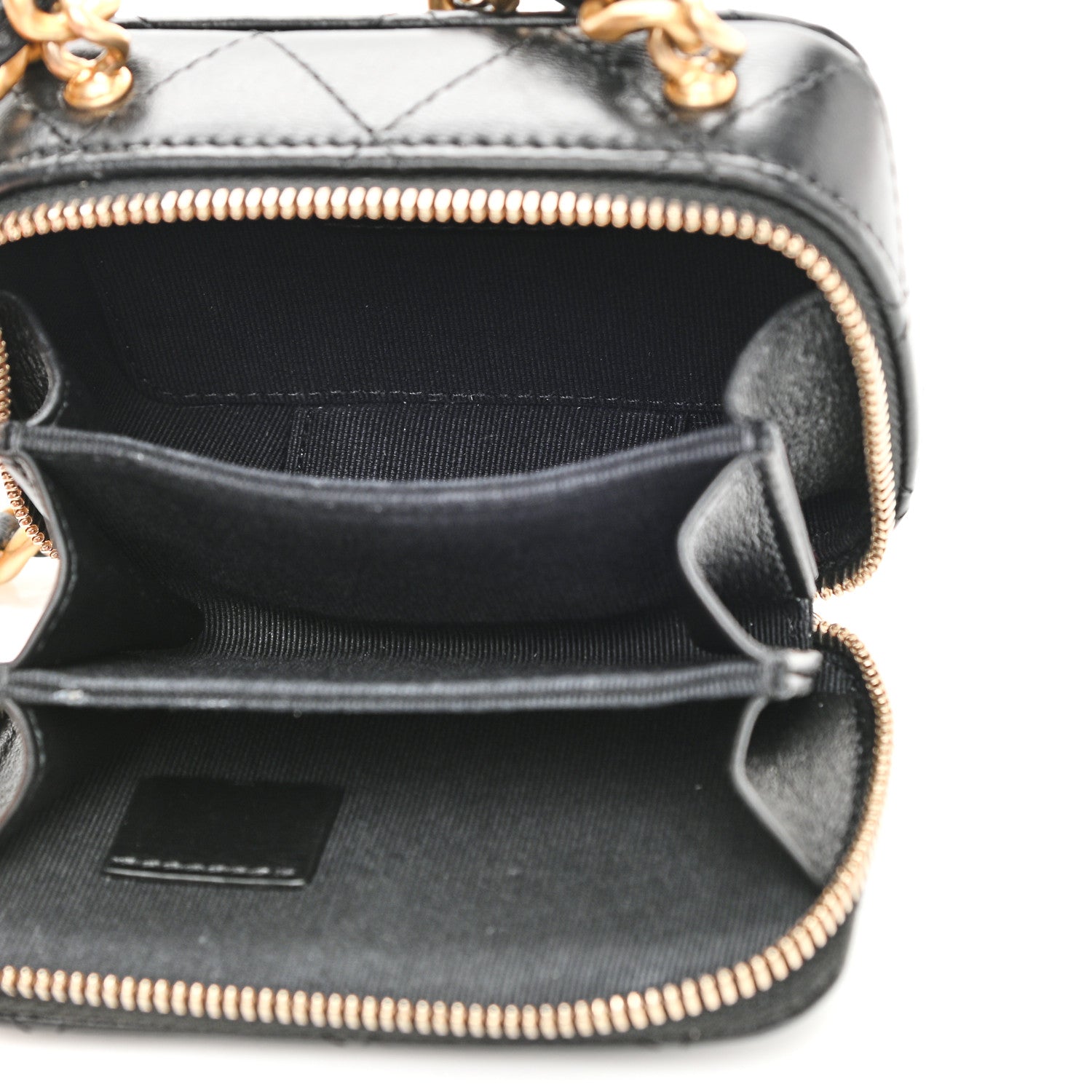 Chanel Lambskin Quilted Mini Lacquered Chain Clutch Black 5 of 10