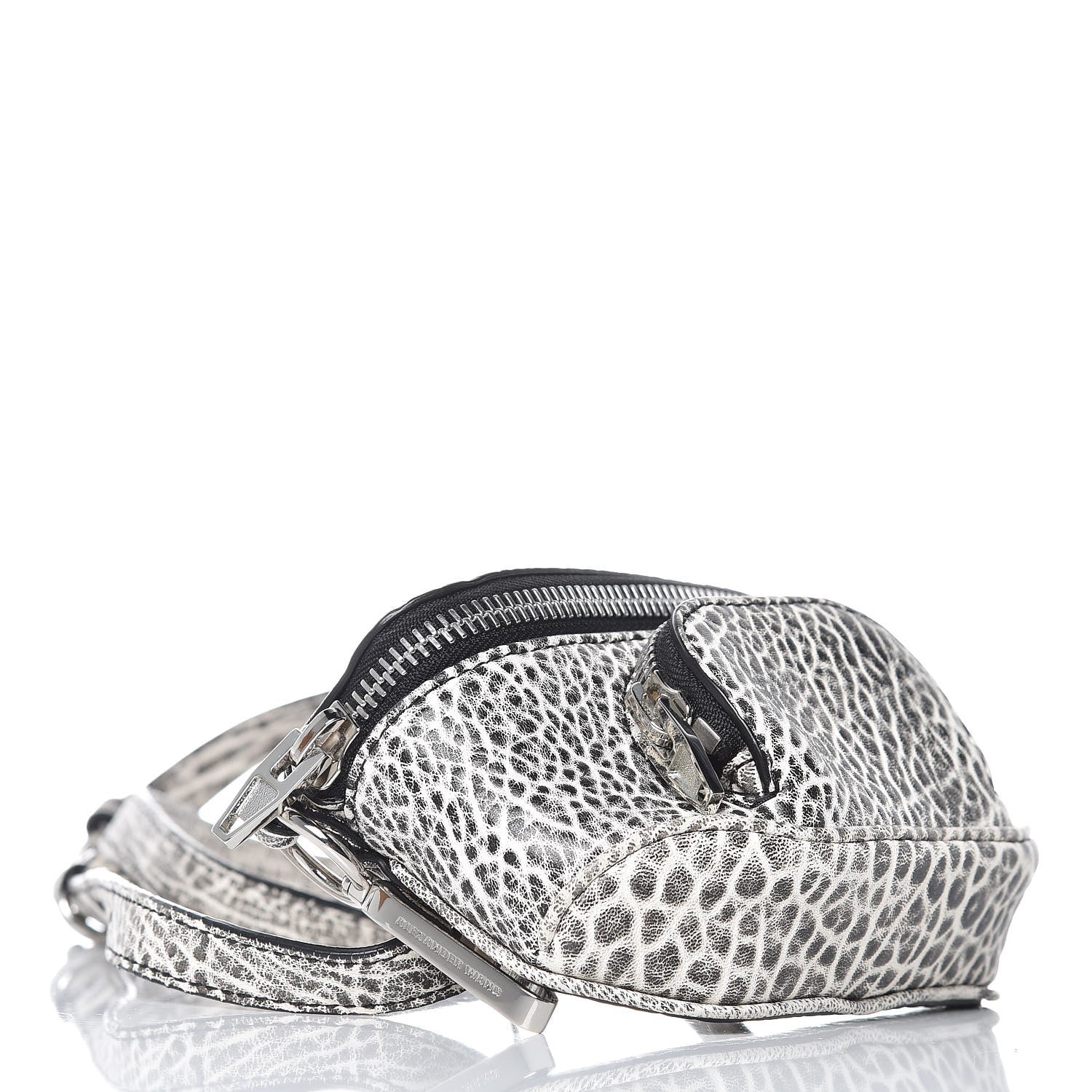 Alexander Wang Pebbled Lambskin Dumbo Fanny Pack Black White 4 of 7