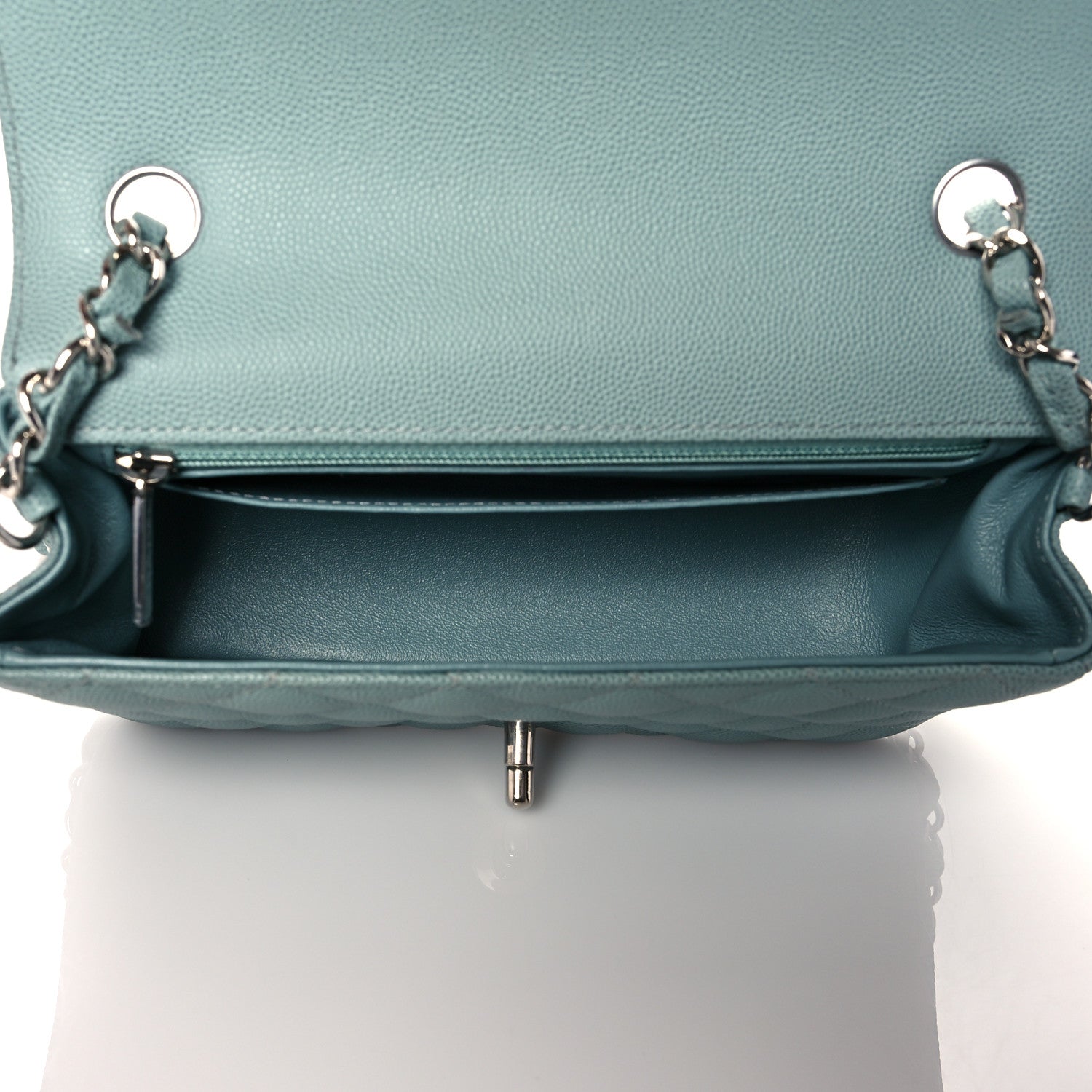Chanel Caviar Quilted Mini Rectangular Flap Green 5 of 11
