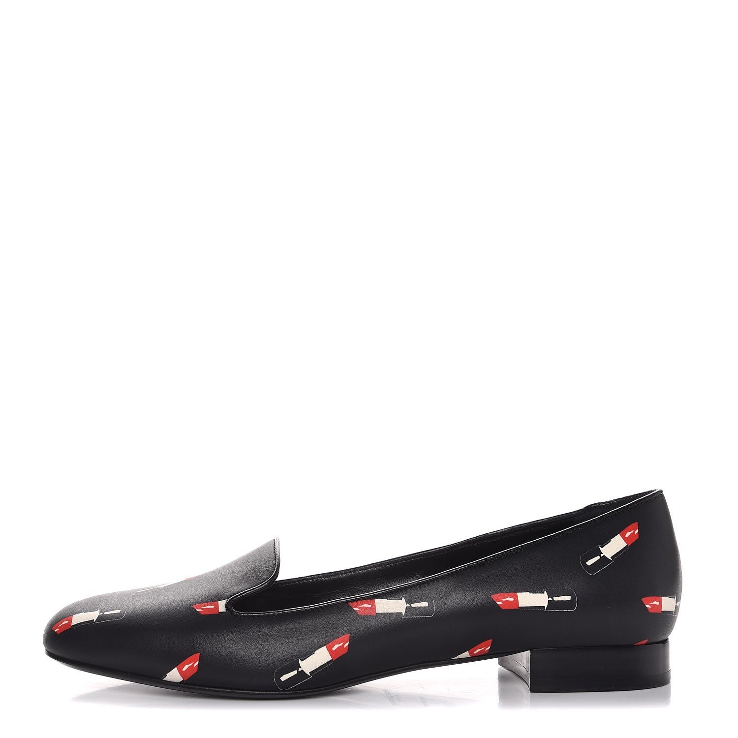 Saint Laurent Soft Calfskin Lipstick Print Loafer 39 Black 1 of 8