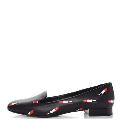 Saint Laurent Soft Calfskin Lipstick Print Loafer 39 Black 1 of 8