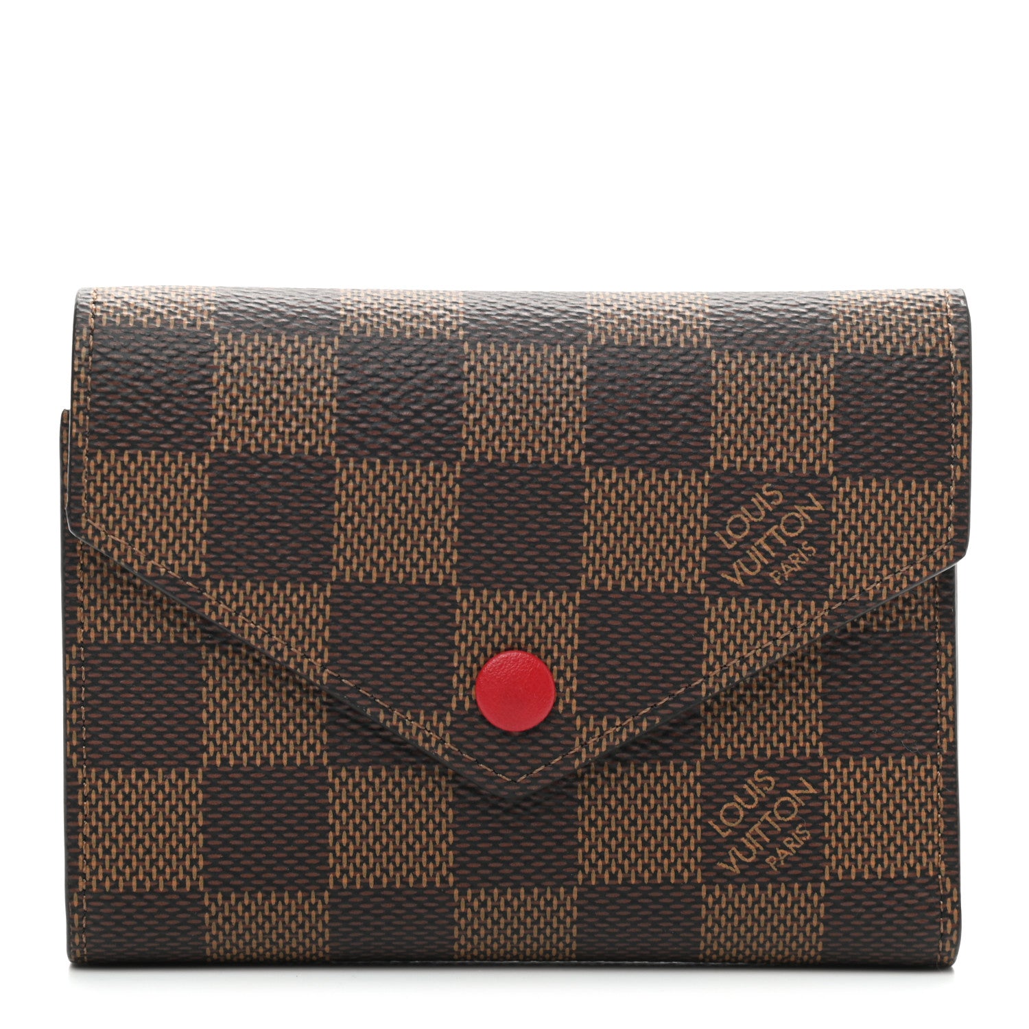 Louis Vuitton Damier Ebene Victorine Wallet Red 1 of 6