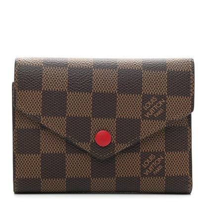 Louis Vuitton Damier Ebene Victorine Wallet Red 1 of 6