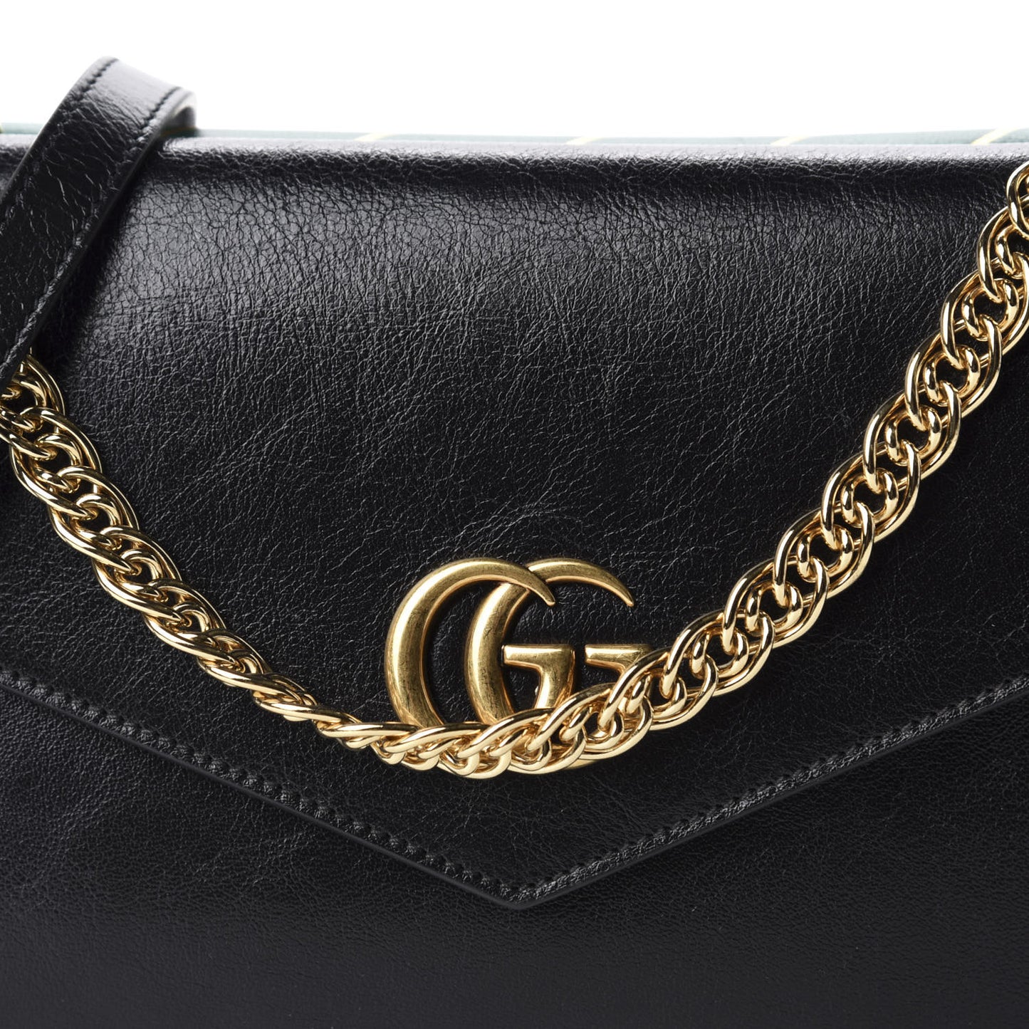 Calfskin Diagonal GG Medium Thiara Double Envelope Shoulder Bag Emerald Green Black