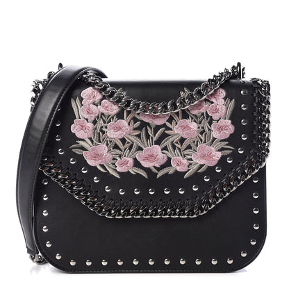 Stella McCartney Eco Alter Nappa Medium Falabella Box Floral Embellished Shoulder Bag Black 1 of 12