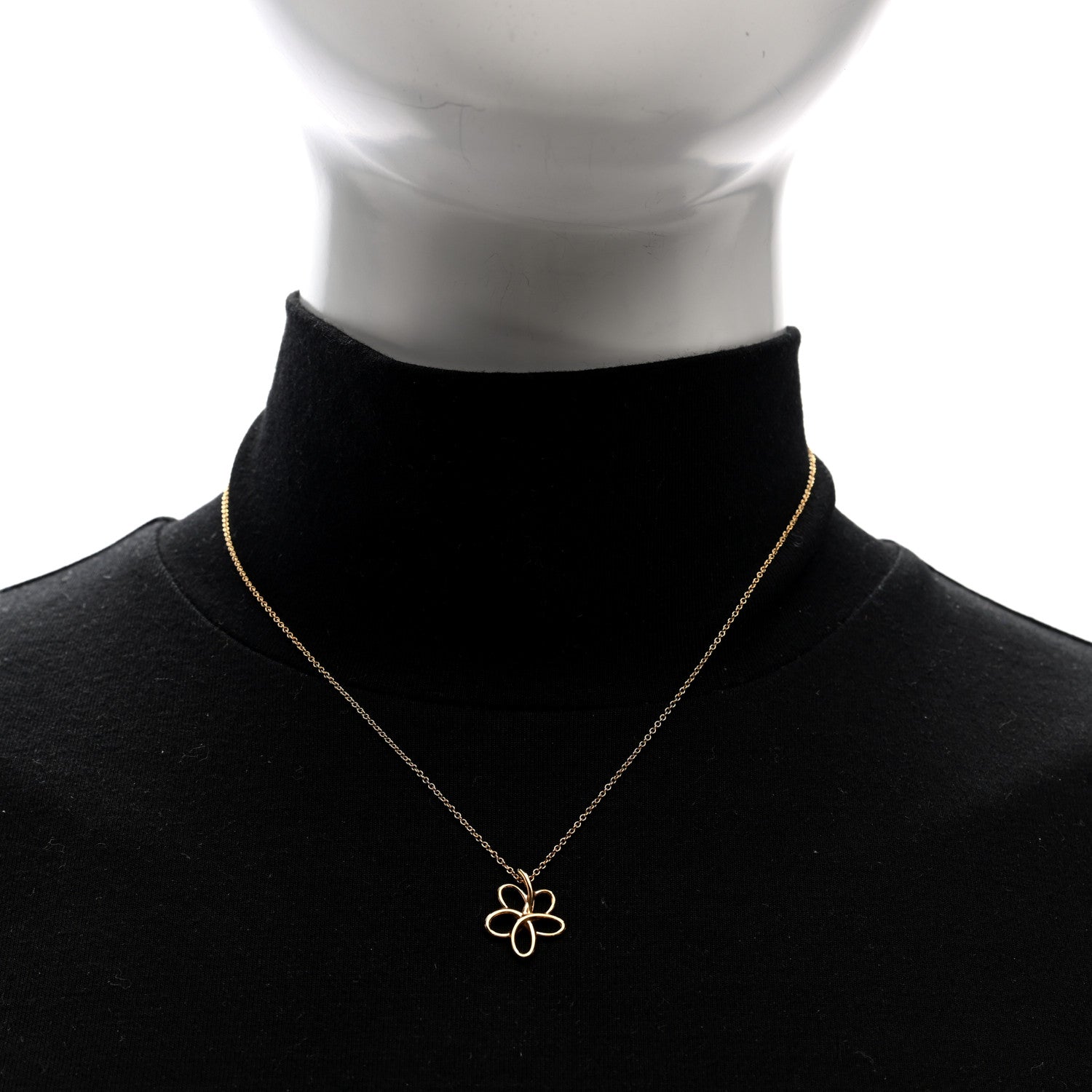Tiffany 18K Rose Gold Paloma Picasso Villa Flower Pendant Necklace 2 of 4
