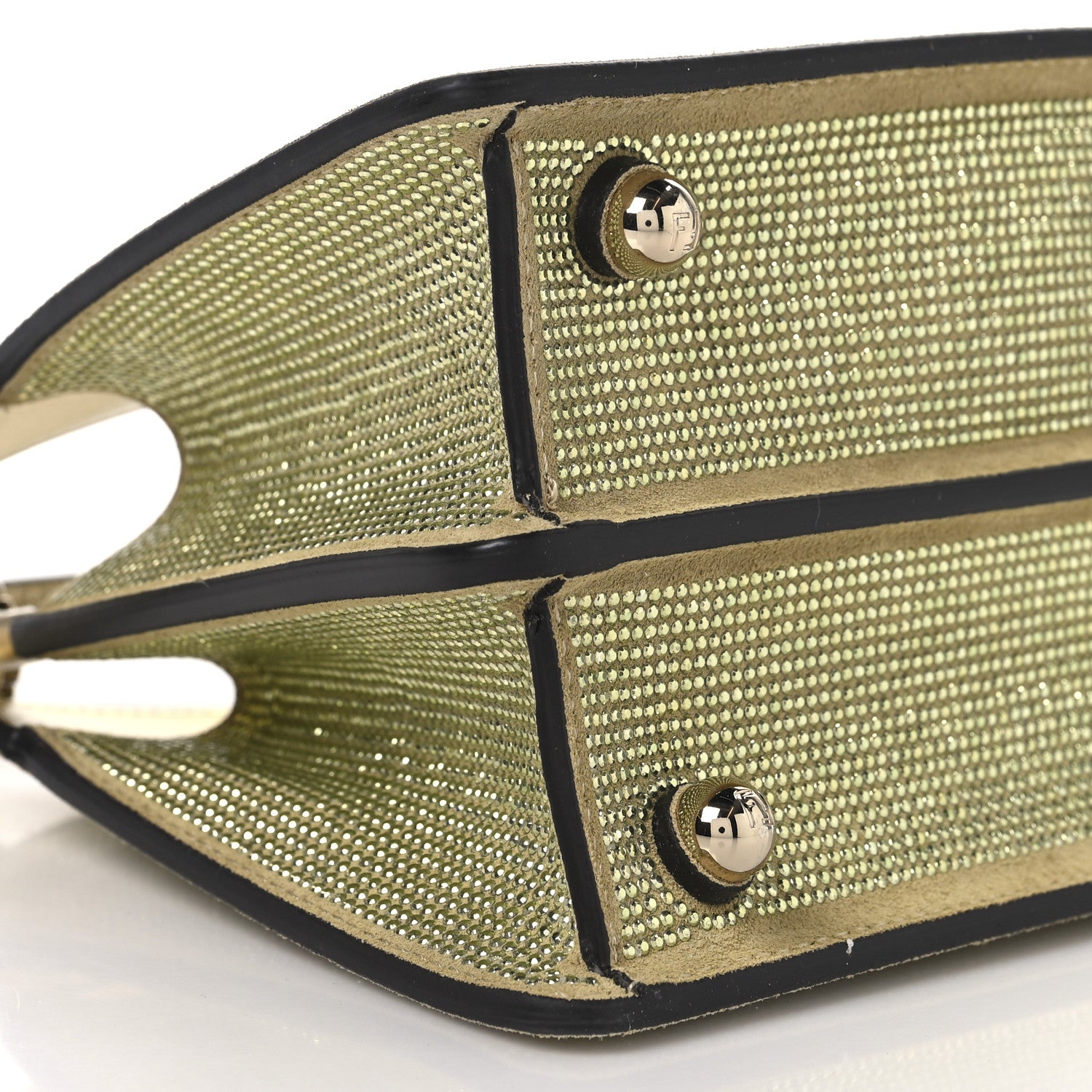 Fendi Crystal Vitello Laminato FF Petite Peekaboo I SEE U Satchel Crystal Platinum Light Gold 8 of 9