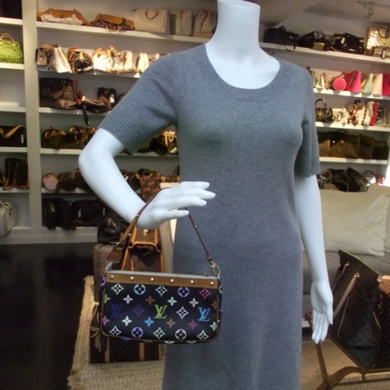 Louis Vuitton Monogram Multicolor Pochette Accessories Black 2 of 9