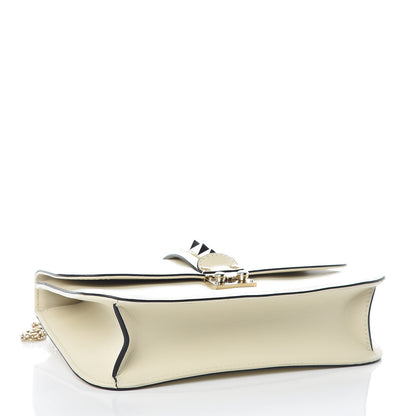 Valentino Garavani Vitello Medium Glam Lock Rockstud Flap Light Ivory 4 of 8