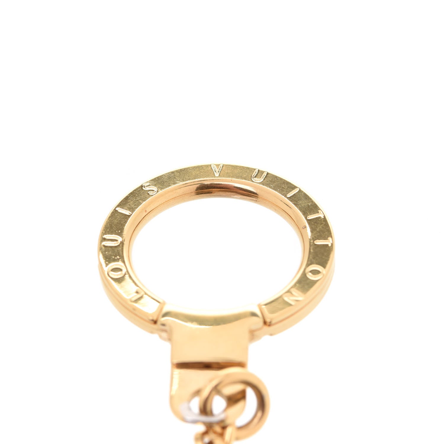 Louis Vuitton Metal Pochette Extender Key Ring Chain Gold 4 of 5