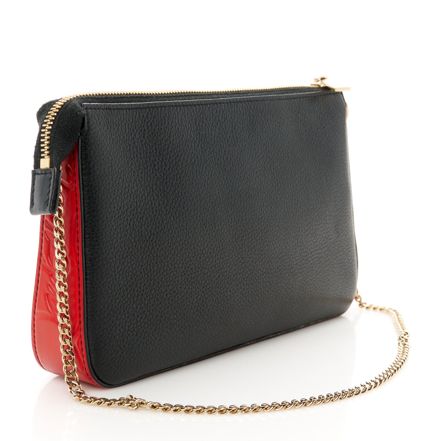 Christian Louboutin Calfskin Loubila Chain Clutch Black 3 of 10