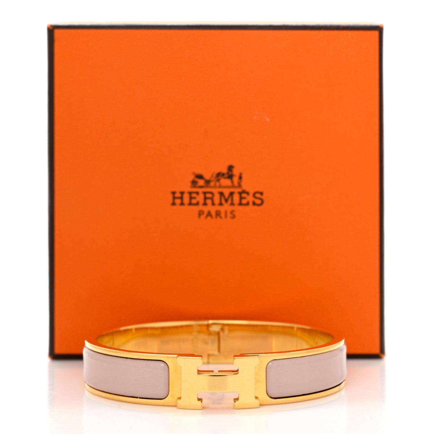 Hermes Enamel Narrow Clic Clac H Bracelet PM Rose Poudre 5 of 5