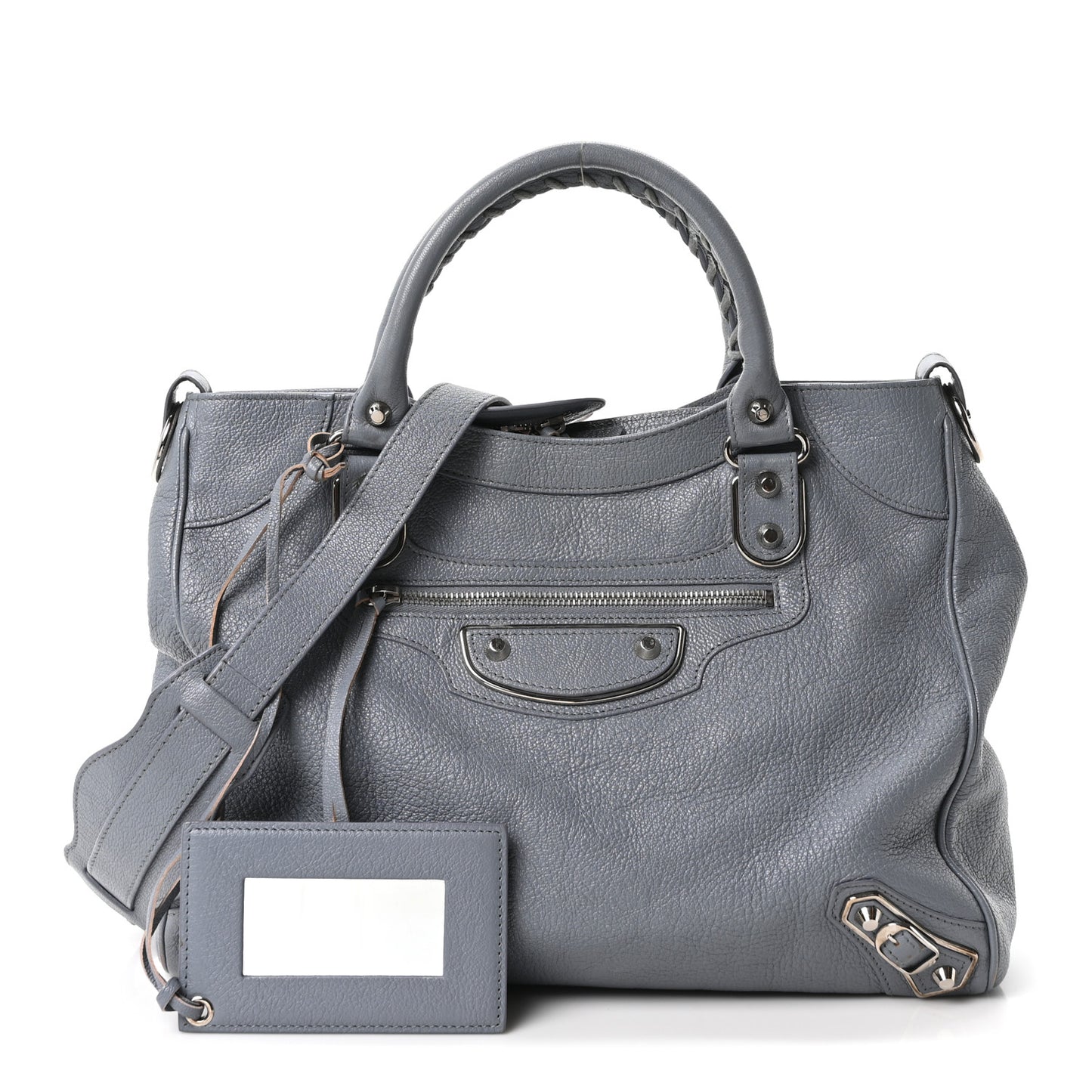 Chevre Silver Metallic Edge Hardware Velo Gris Acier