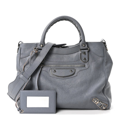 Balenciaga Chevre Silver Metallic Edge Hardware Velo Gris Acier 3 of 11