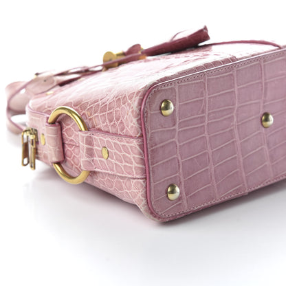 Saint Laurent Calfskin Crocodile Embossed Mini Muse Vieux Rose 6 of 9