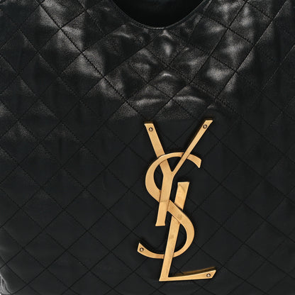 Saint Laurent Lambskin Quilted Maxi Icare Shopping Tote Black 8 of 11