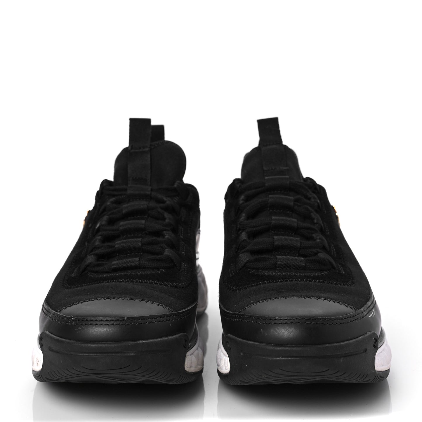 Velvet Calfskin Mixed Fibers CC Sneakers 38 Black