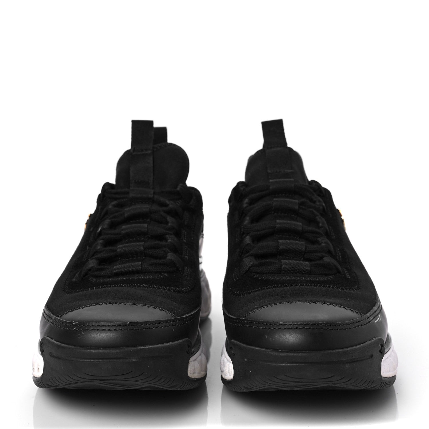 Chanel Velvet Calfskin Mixed Fibers CC Sneakers 38 Black 2 of 8
