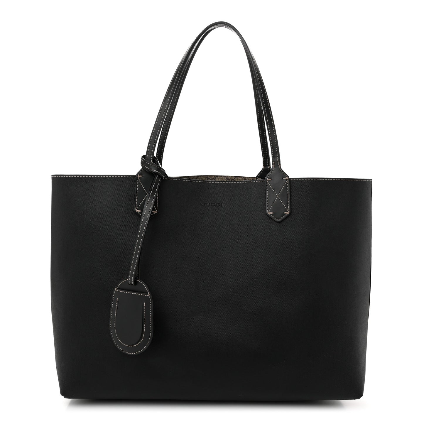 Calfskin GG Supreme Monogram Medium Reversible Tote Black
