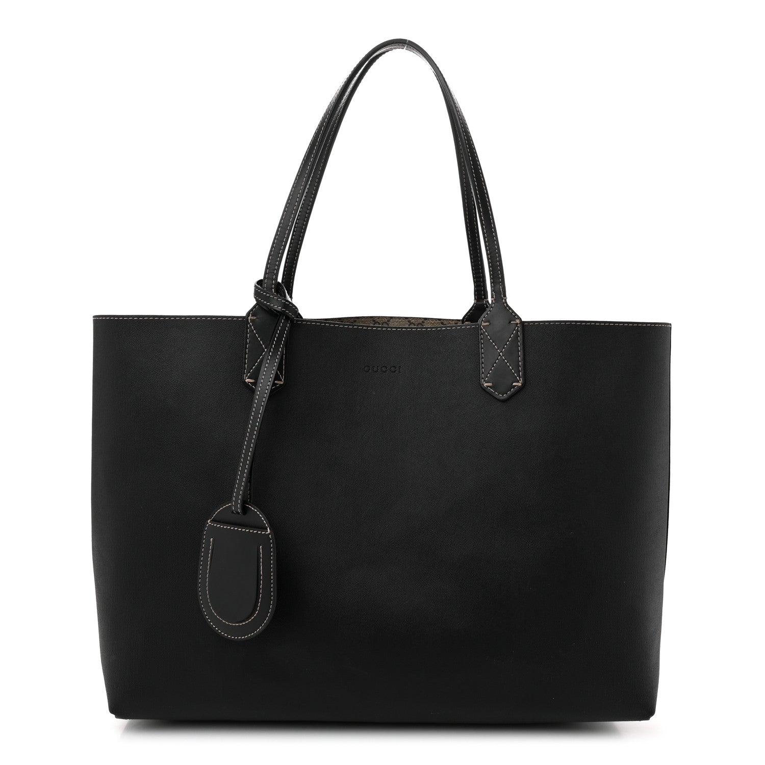 Gucci Calfskin GG Supreme Monogram Medium Reversible Tote Black 3 of 17