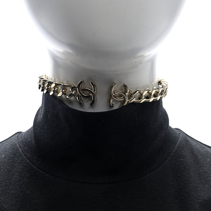 Chanel Metal CC Chain Link Choker Necklace M Gold 2 of 5