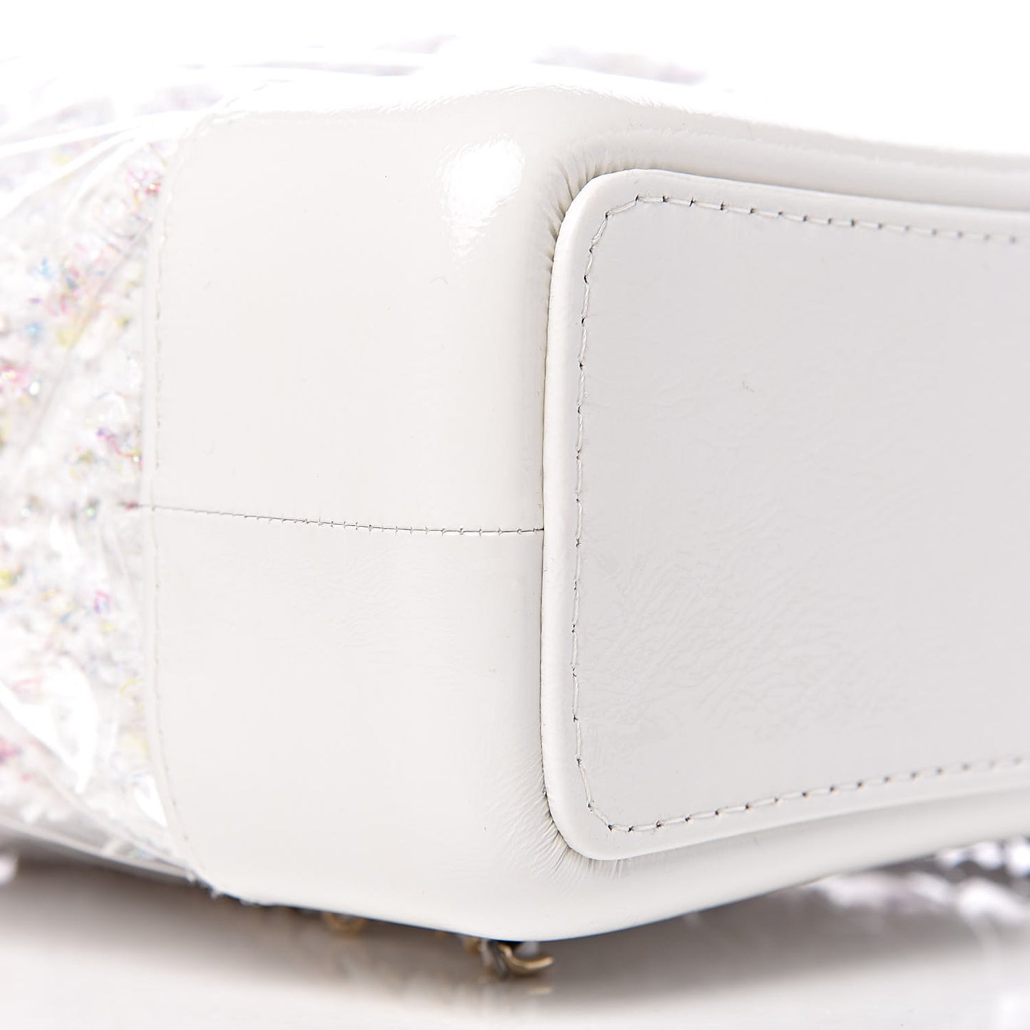 Tweed PVC Quilted Gabrielle Backpack White