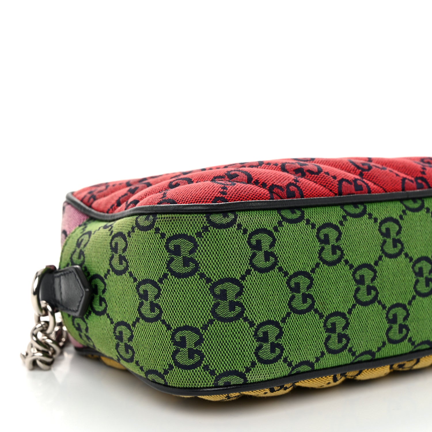 Gucci Monogram Multicolor Matelasse Diagonal Small GG Marmont Chain Shoulder Bag Red Blue Yellow Green Pink 9 of 10
