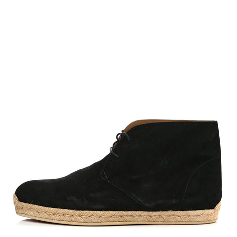 Veau Velours Mens Neocadaques Flat Lace Up Espadrilles 42 Black