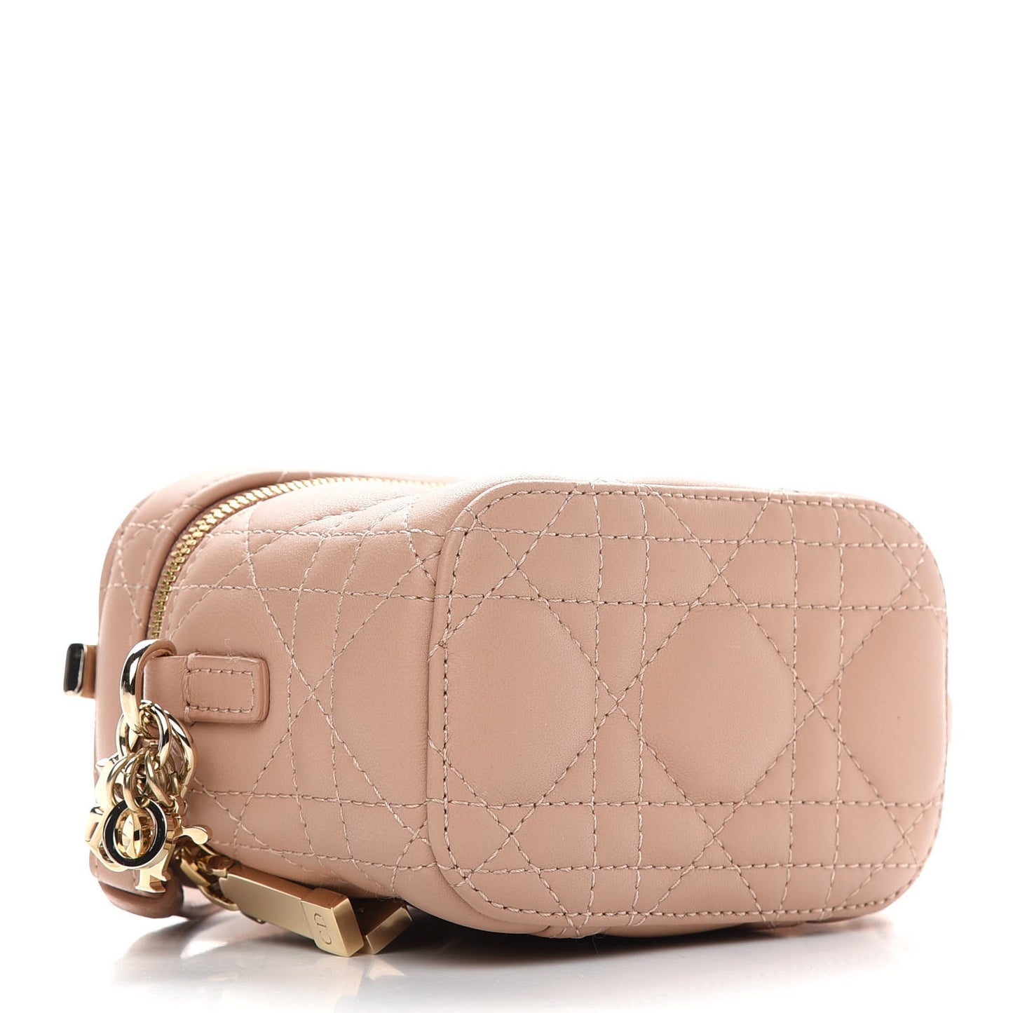 Lambskin Cannage Micro Vanity Case Rose Des Vents
