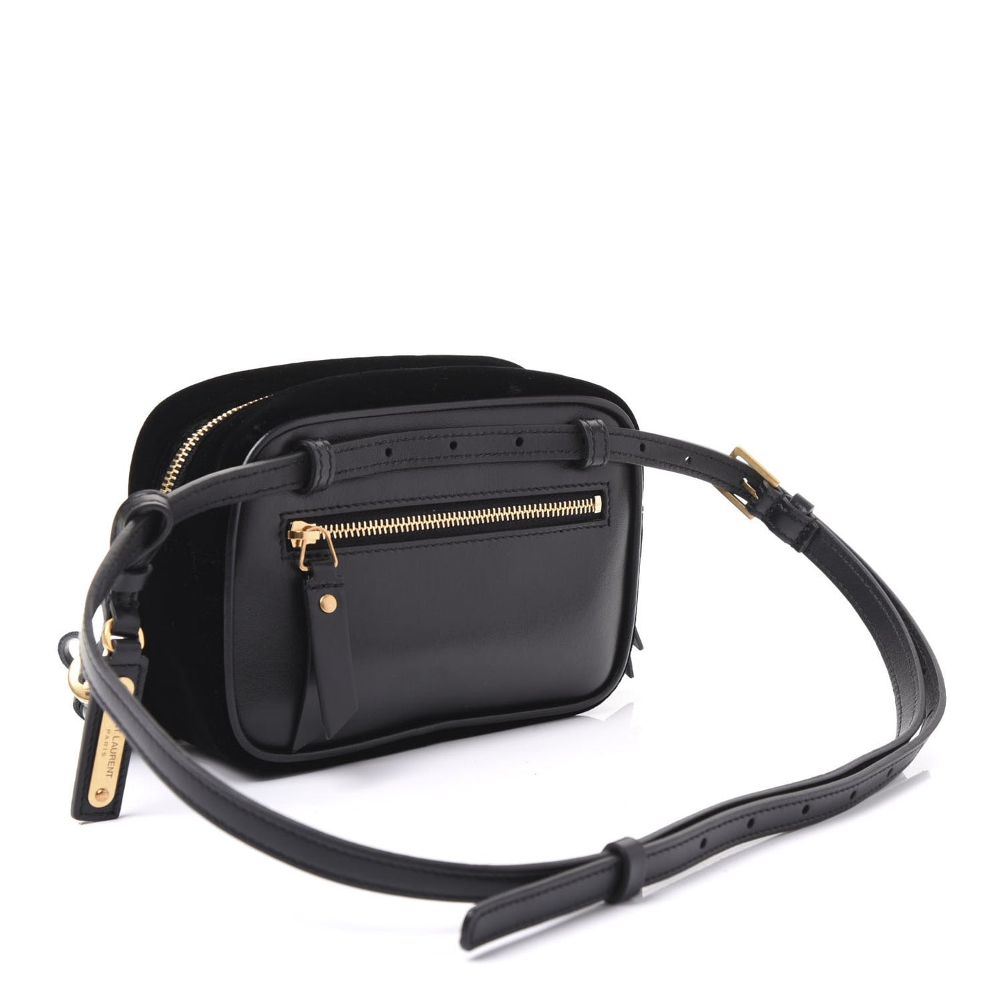 Velour Matelasse Monogram Lou Belt Bag Black