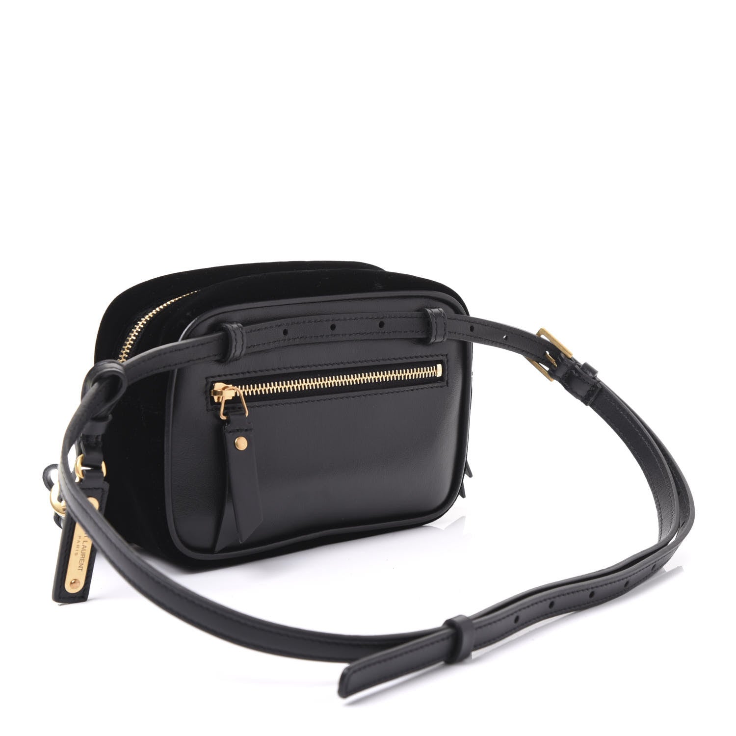 Saint Laurent Velour Matelasse Monogram Lou Belt Bag Black 2 of 8