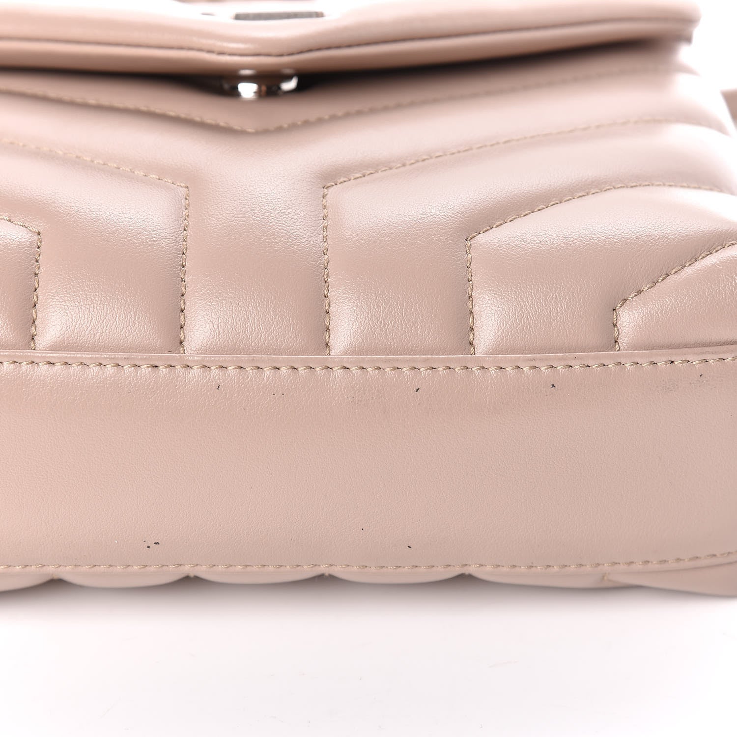 Saint Laurent Calfskin Y Quilted Monogram Toy Loulou Crossbody Bag Dark Beige 10 of 11