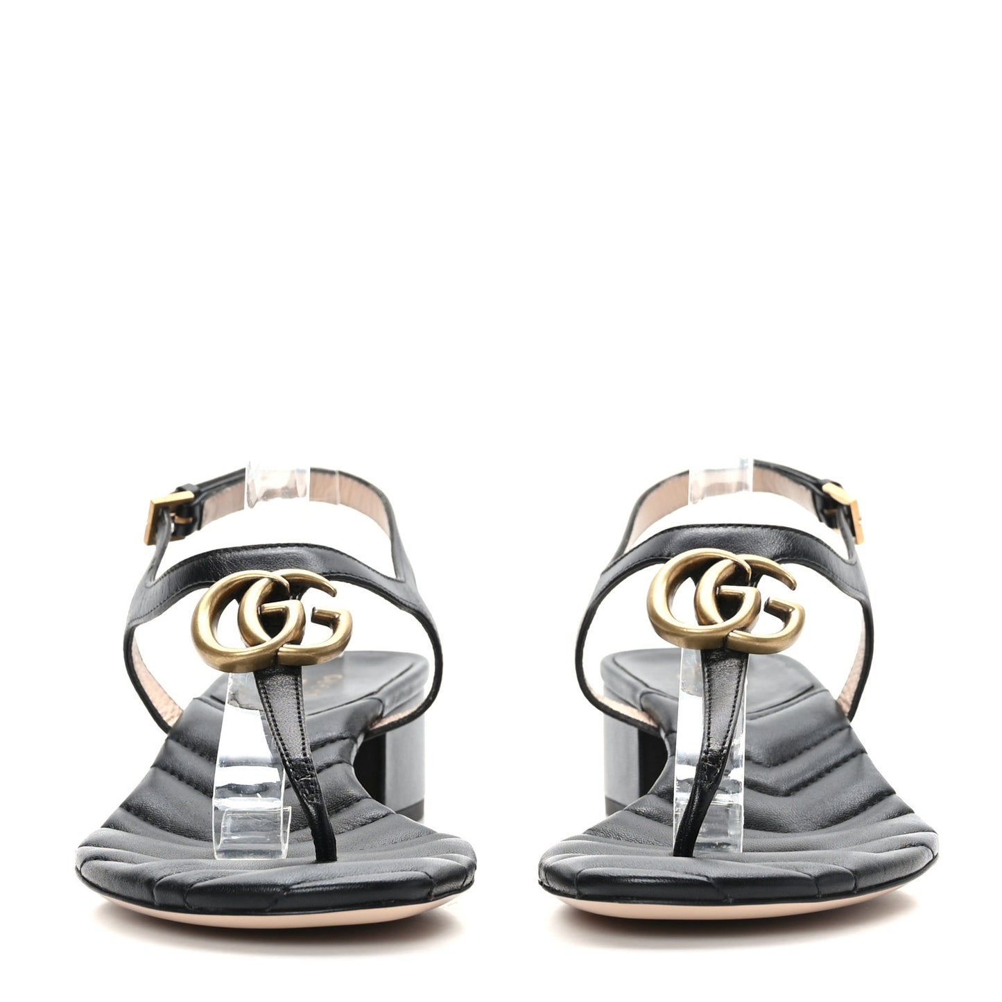 Nappa Matelasse Double G 35mm Thong Sandals 38 Black