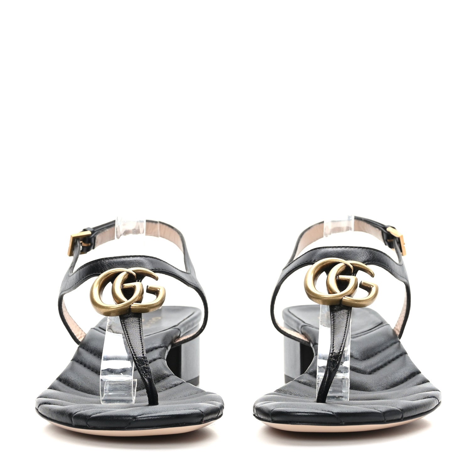 Gucci Nappa Matelasse Double G 35mm Thong Sandals 38 Black 2 of 7