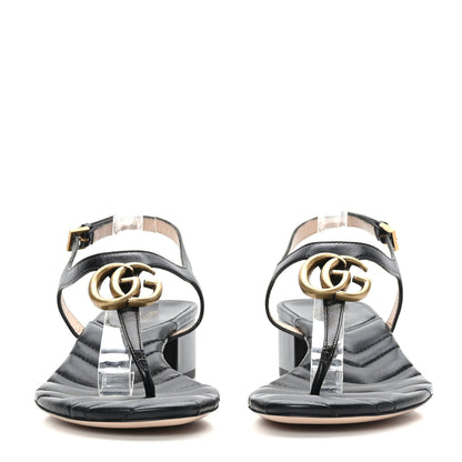 Gucci Nappa Matelasse Double G 35mm Thong Sandals 38 Black 2 of 7