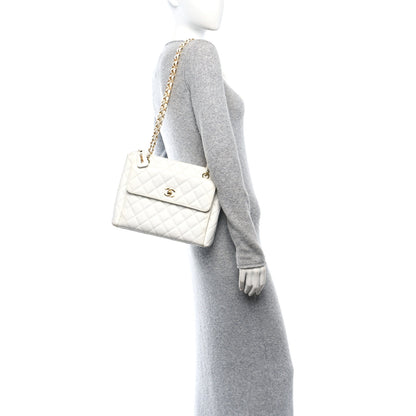 Chanel Caviar CC Shoulder Bag White 2 of 12