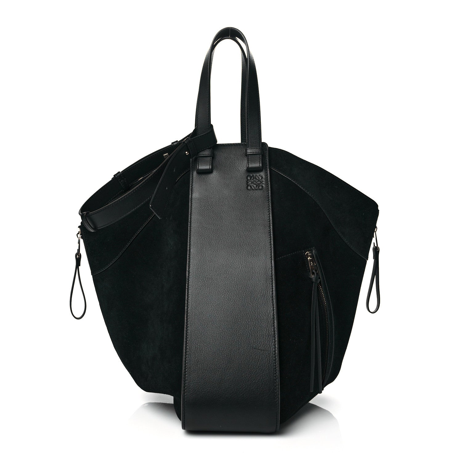 Loewe Calfskin Suede Medium Hammock Shoulder Bag Black 1 of 9