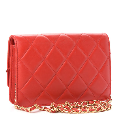Chanel Lambskin Quilted Golden Class Wallet on Chain WOC Red 3 of 10